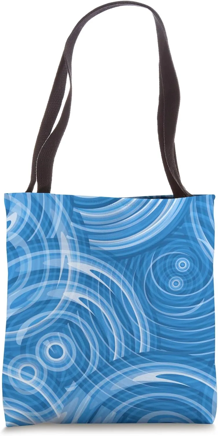 Ocean Blue Japanese Wave Pattern Tote Bag