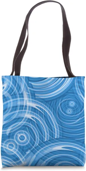 Ocean Blue Japanese Wave Pattern Tote Bag