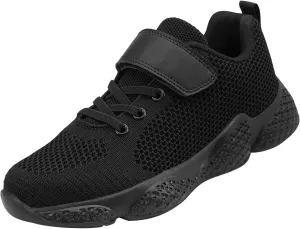OJLVB Sneakers for Girls and Boys, Kids Running Tennis Shoes, Gym Trail Track Athletic Walking Shoe Black 13