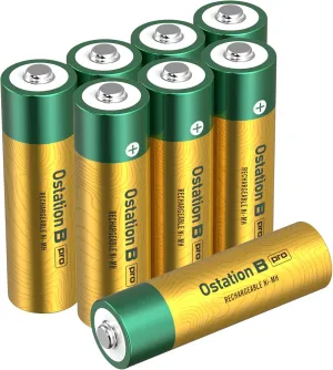 OLIGHT B Pro AA Rechargeable NiMH Batteries, 8-Count Pack, 2100mAh High Capacity, Battery Voltage 1.2V, Ideal for Everyday Devices, Eco-Friendly