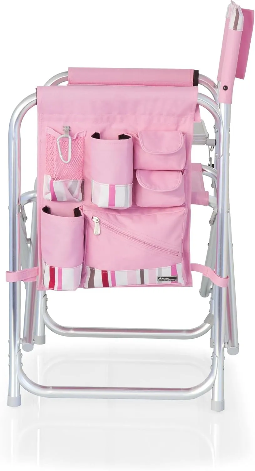 ONIVA - a Picnic Time brand - Sports Chair with Side Table, Beach Chair, Camp Chair for Adults, (Pink)