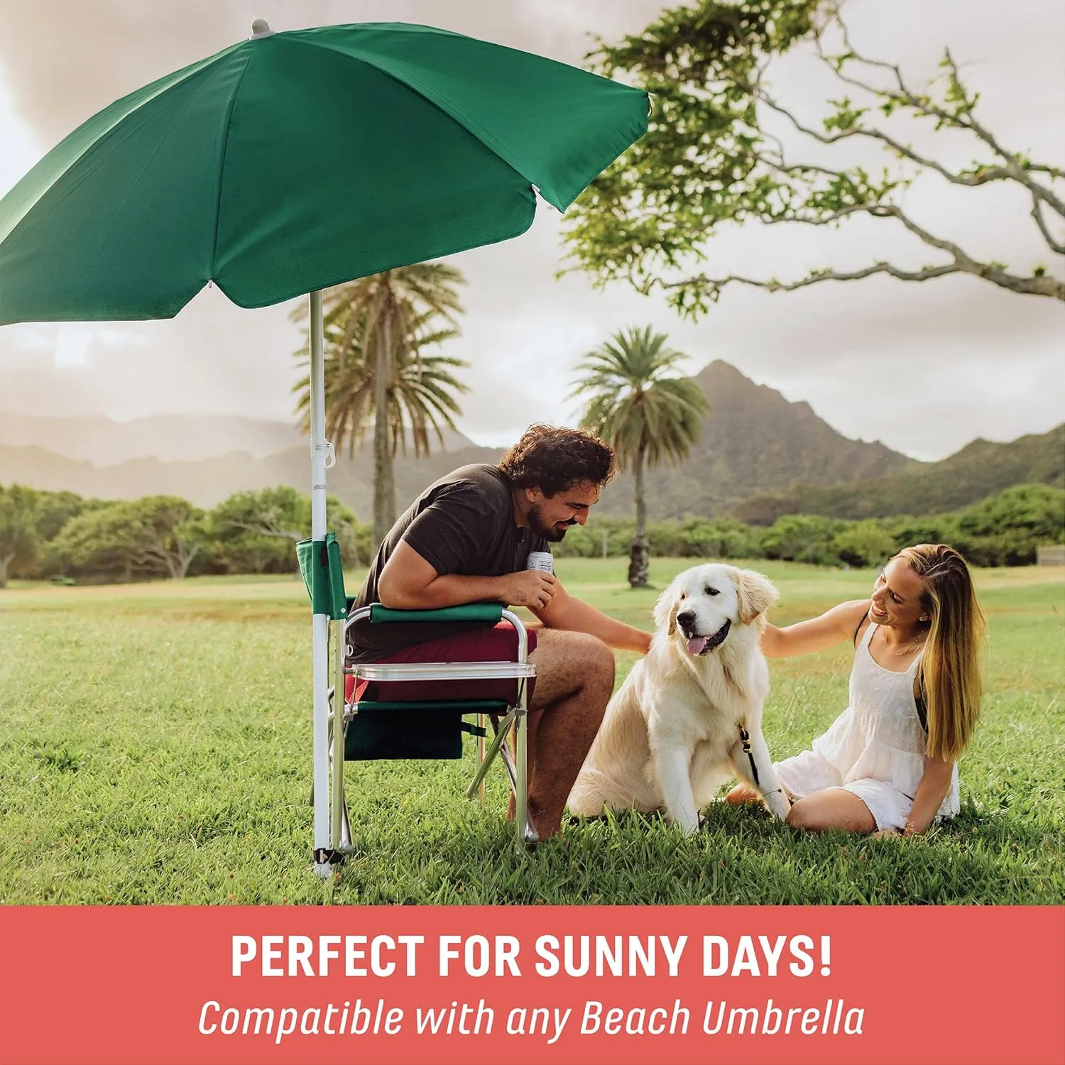 ONIVA - a Picnic Time brand - Sports Chair with Side Table, Beach Chair, Camp Chair for Adults, (Pink)