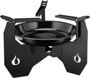 ONLYFIRE Portable Camping Stove with Carry Bag, Detachable Dutch Oven Stand with Foldable Pot Brackets, Outdoor Wood Charcoal Stove for Camping Hiking Picnic Patio Cooking, GS340