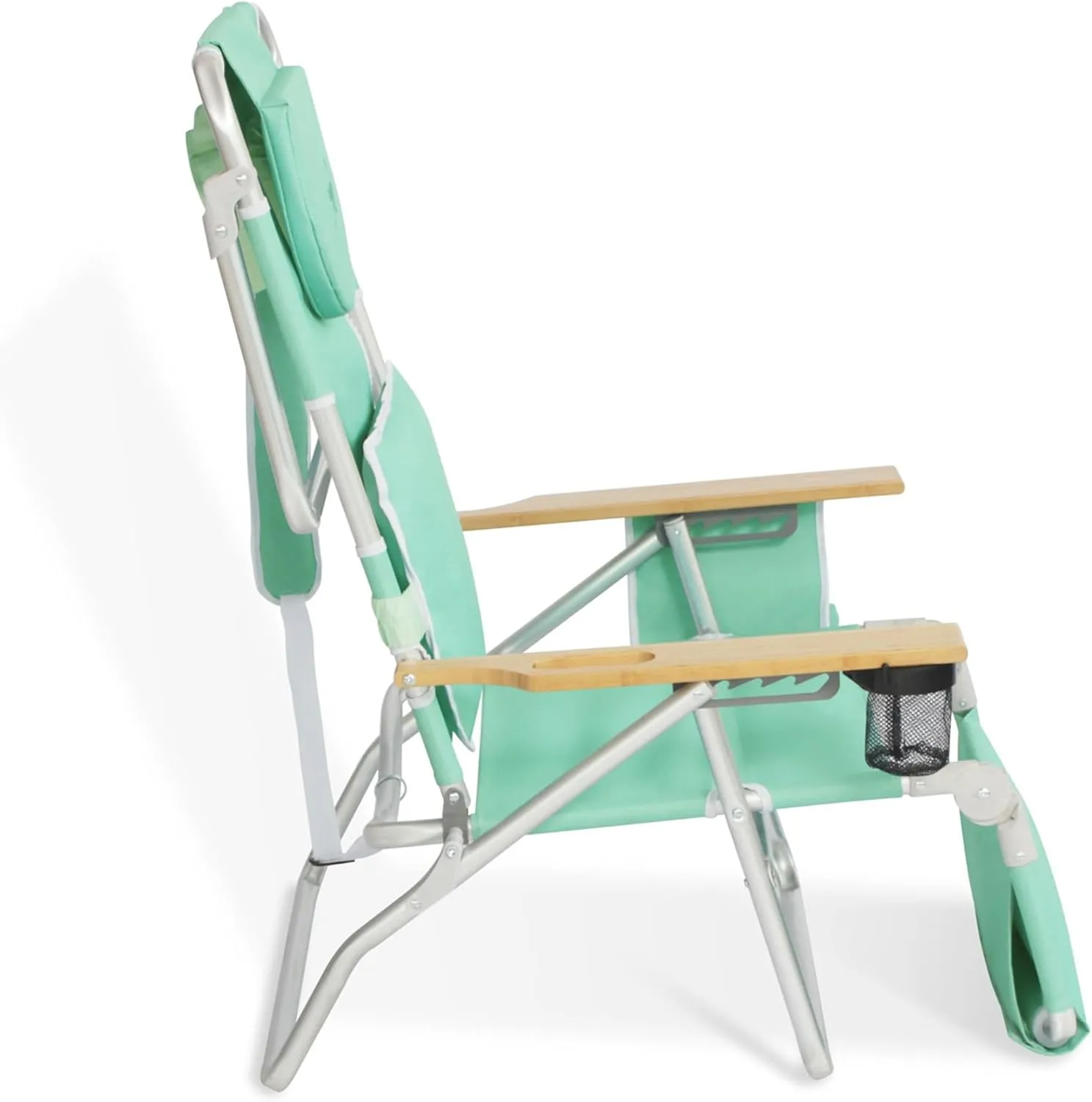Ostrich Deluxe Padded 3-N-1 Lightweight Portable Adjustable Outdoor Folding Chair for Lawn Beach Lake Camping Lounge with Footrest, Teal (2 Pack)