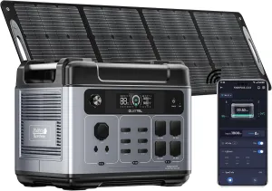 OUKITEL P2001 Plus 2400W Power Station(Peak 5000W), 2048Wh Solar Generator with 400W Solar Panel 4XAC Outlets, 1800W Fast Charging APP Control LiFePO4 Battery Backup for Home Emergency Camping RV