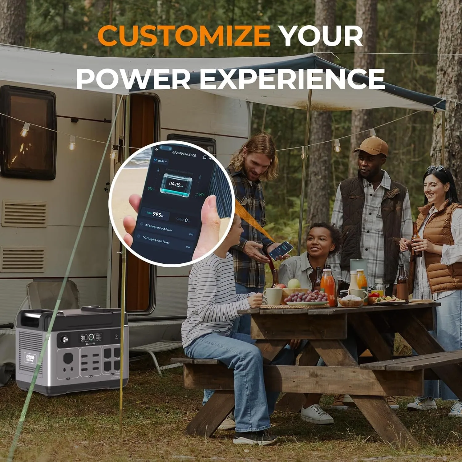 OUKITEL P2001 Plus 2400W Solar Generator with 2x200W Solar Panels, 2048Wh Solar power station with 4 AC Outlets (5000W Peak), 1.5H Full Charging, APP Control Battery Backup for Home, Camping & RVs