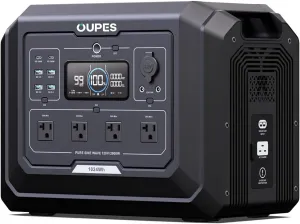 OUPES Mega 1 Portable Power Station 2000W (4500W Peak), 1024Wh LiFePO4 Battery Generator with 1400W AC Charging & 800W Solar Charging, Expandable to 5120Wh, for Home, Power Outages, Camping & RVs