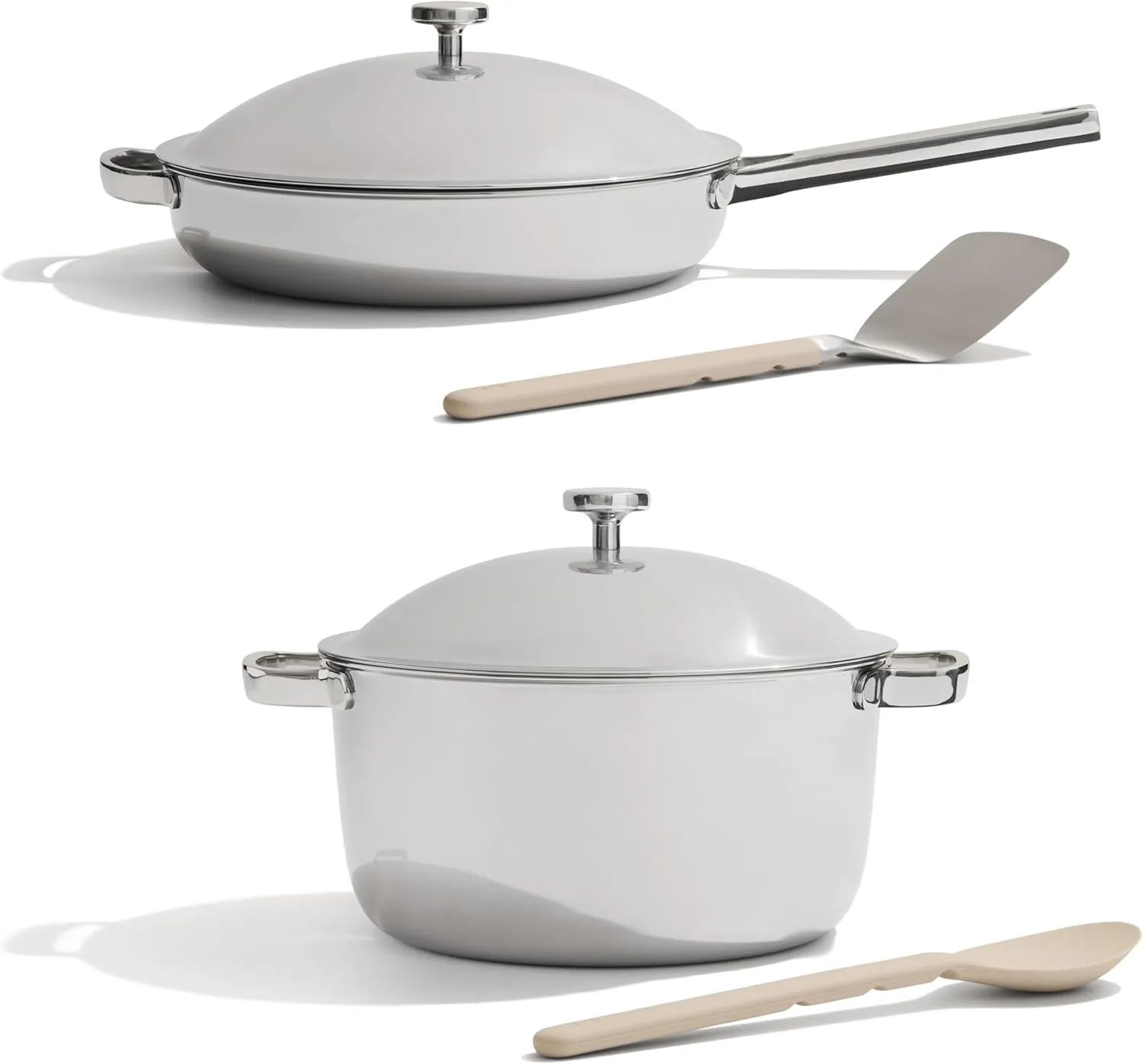 Our Place Titanium Pro Cookware Duo – Always Pan & Perfect Pot with Nonstick No-Coating Technology | Tri-Ply Titanium & Stainless Steel | Safe for Oven, Induction & All Cooktops up to 1000°F | Chrome