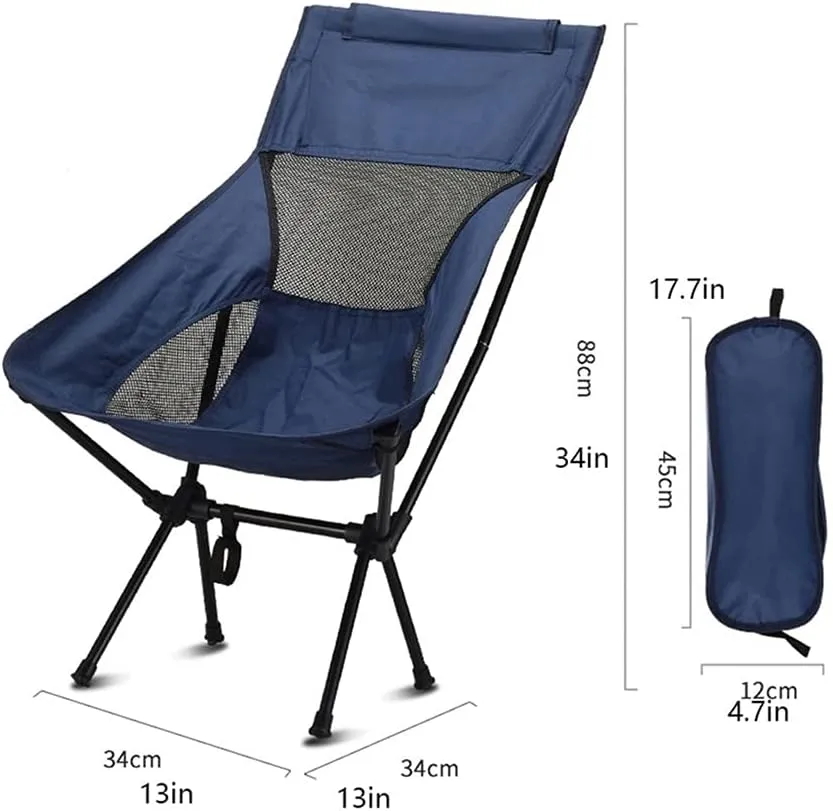 Outdoor Beach Chair Ultra-Light Folding Chair,High-Back Camping Chair,Breathable Mesh Backpack Chair,Outdoor,Camping,Picnic,Hiking,Travel Camping Backpack (Color : A)