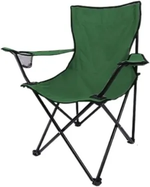 Outdoor Camp Chairs, Folding Padded Deck Chair Backchair Beach Chair Fishing Chair Portable Lounge Chair Outdoor Armchair with Cup Holder Lawn Chairs Adults(A)