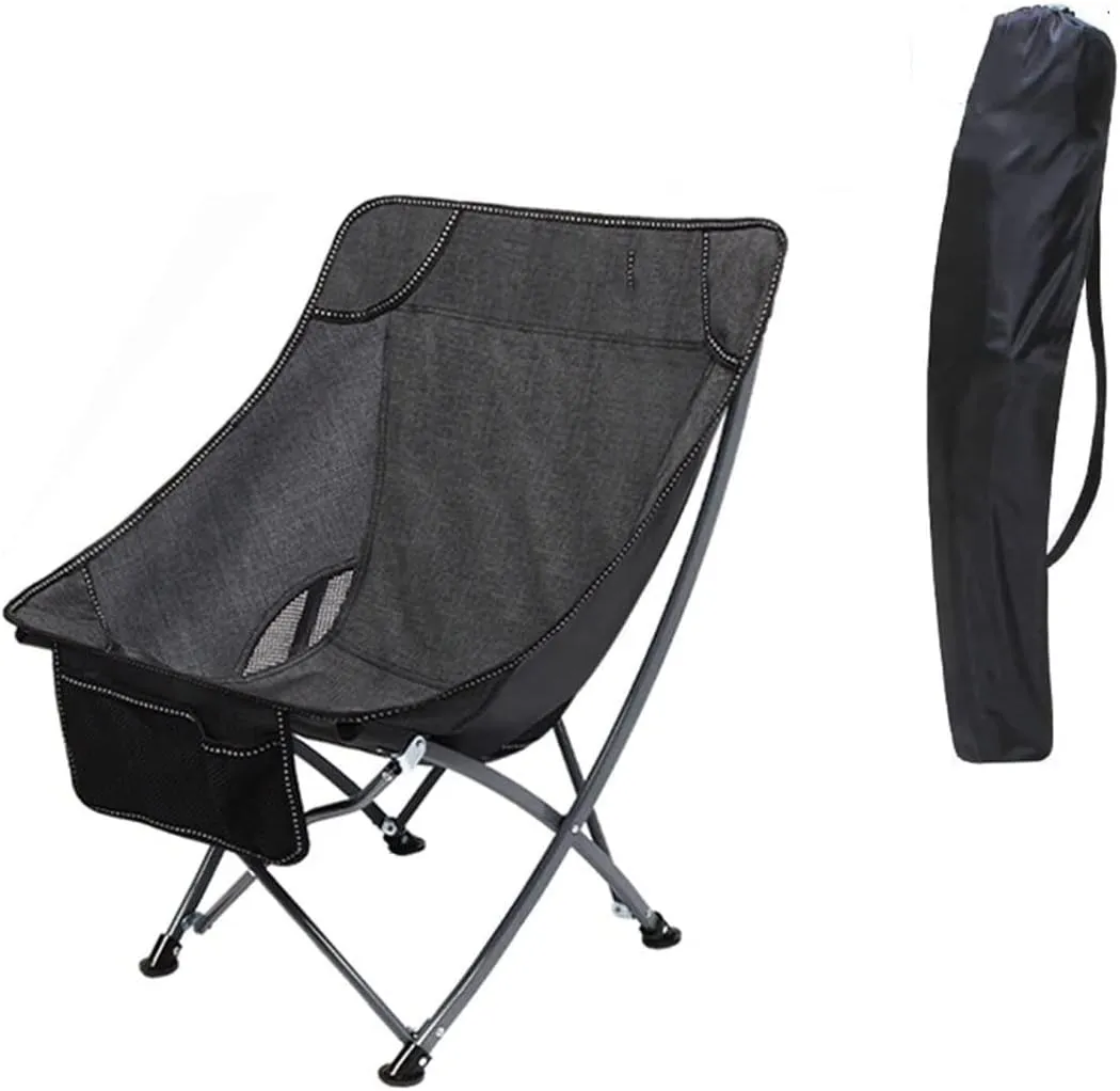 Outdoor Camp Chairs, Portable Folding Chair with Mesh Side Pocket Backrest Stool Camping Backpacking Chair for Fishing Beach Travel Picnic Lawn Chairs Adults(G)