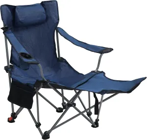 Outdoor Camping Chair Folding/Portable/Adjustable Reclining Chair with Side Pockets & Cup Holder, Carry Bag