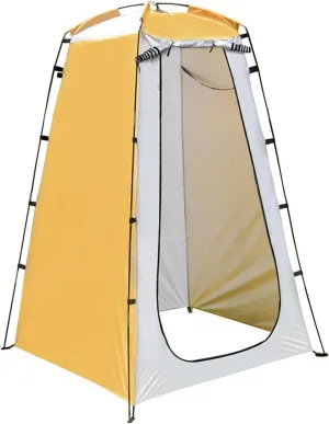 Outdoor Camping Tent Portable Shower Bath Changing Fitting Room Rain Shelter Single Camping Beach Privacy Toilet Tents Change Clothes Tent (Color : Yellow, Size : 1)