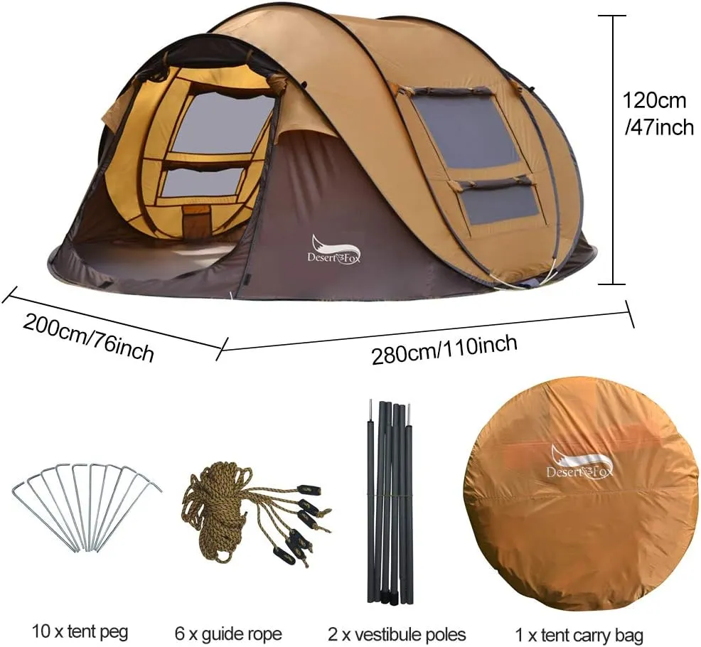 Outdoor Camping Tents 3-4 Person Automatic Pop Up Instant Tent Hiking Travelling Tourist Fishing Beach Tents Awnings