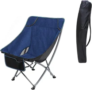 Outdoor Chair Folding Camping Chair Portable Folding Chair with Mesh Side Pocket Backrest Stool Camping Backpacking Chair for Fishing Beach Travel Picnic Camping Chair Foldable Chair