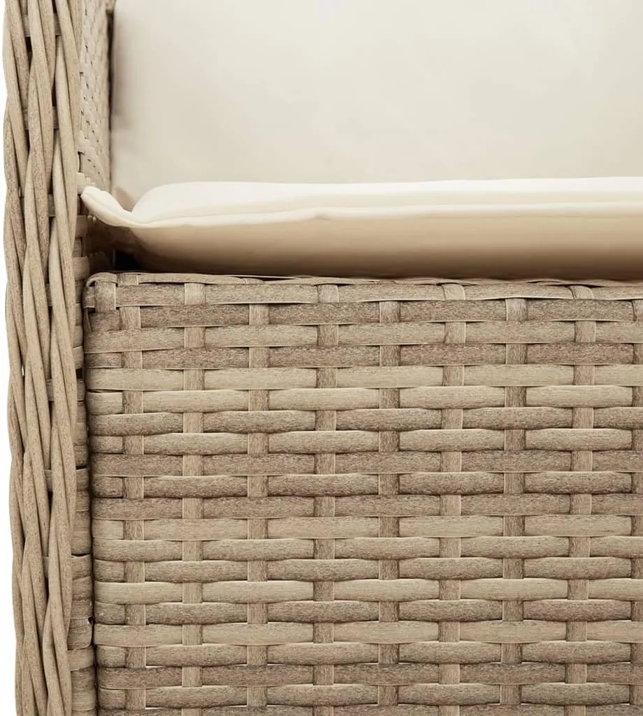 Outdoor Dining Chairs Dining Chairs Camping Chairs Lawn Chairs - Patio Chairs with Cushions 2 pcs Beige Poly Rattan for Park Garden Campsites Beaches