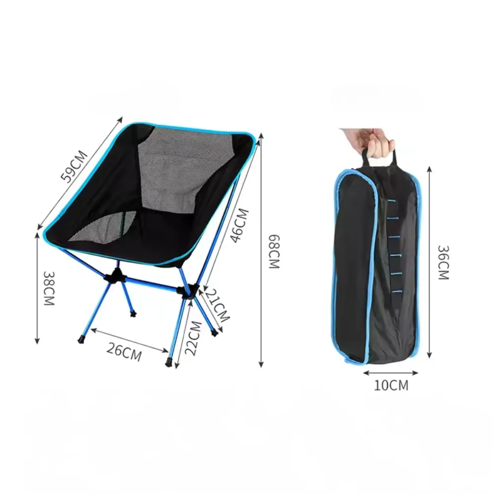 Outdoor Folding Beach Chair Moon Chair Aviation Aluminum Pipe Lazy Fishing Chair
