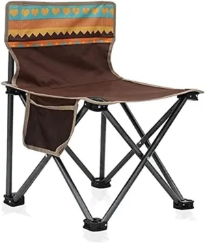 Outdoor Folding Chair Camping Chair Garden Back Chair Outdoor Camping Stools Portable Fishing Seat with Side Pocket for Picnic Beach Hiking Resting Con