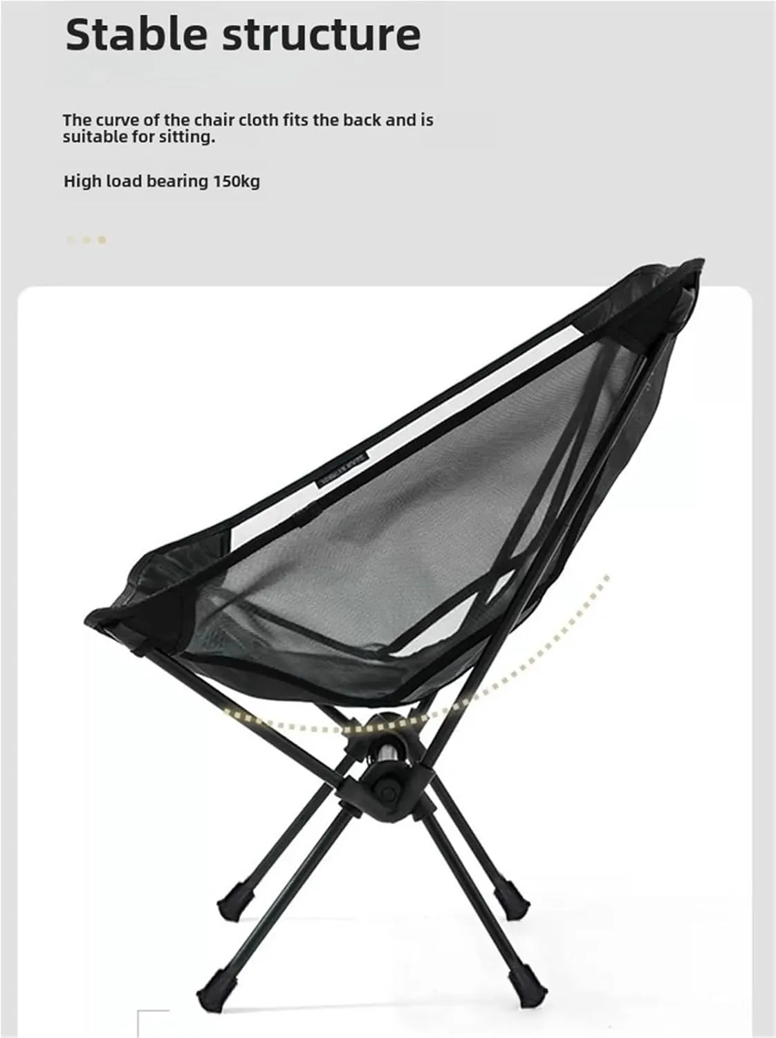 Outdoor Folding Chair Portable Camping Fishing Chair White Mesh Breathable Chair Surface