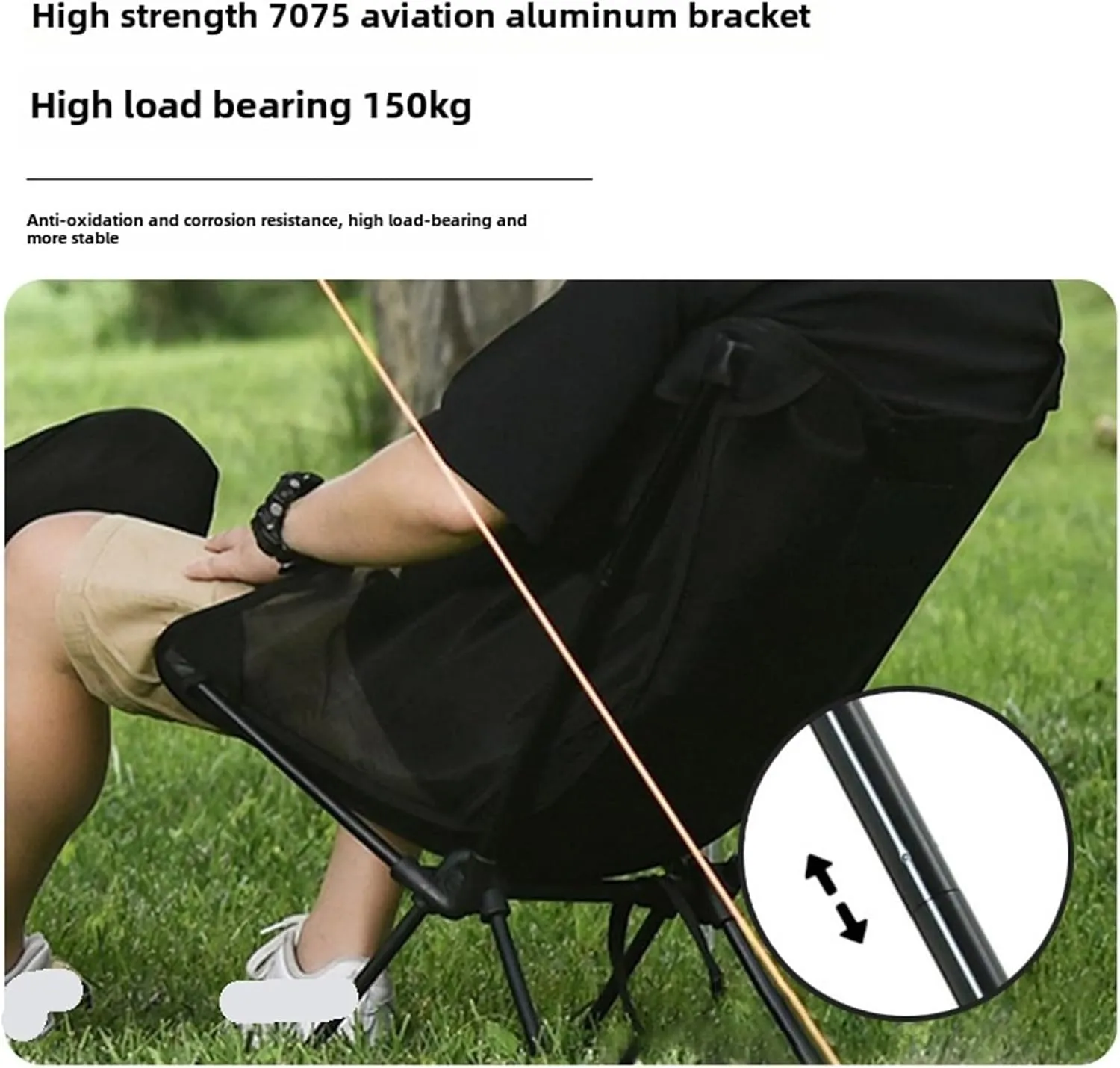 Outdoor Folding Chair Portable Camping Fishing Chair White Mesh Breathable Chair Surface