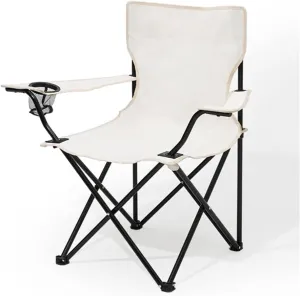 Outdoor Folding Chair with Armrests Ultra Light Portable Back Recliner Leisure Chair Fishing Stool (Color : White, Size (White