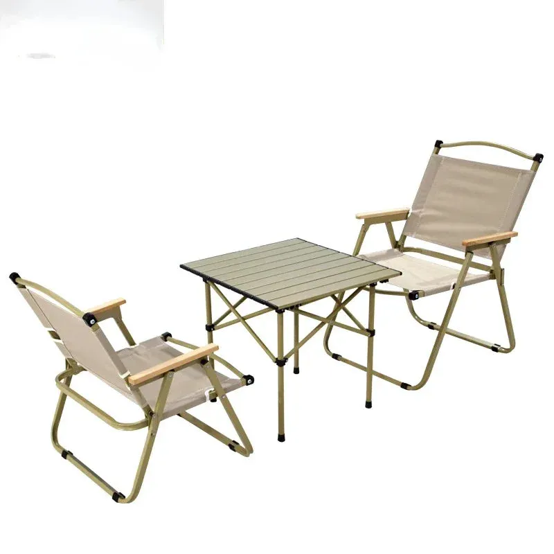 Outdoor Folding Wood Grain Portable Car Folding Chair Camping Picnic Chair