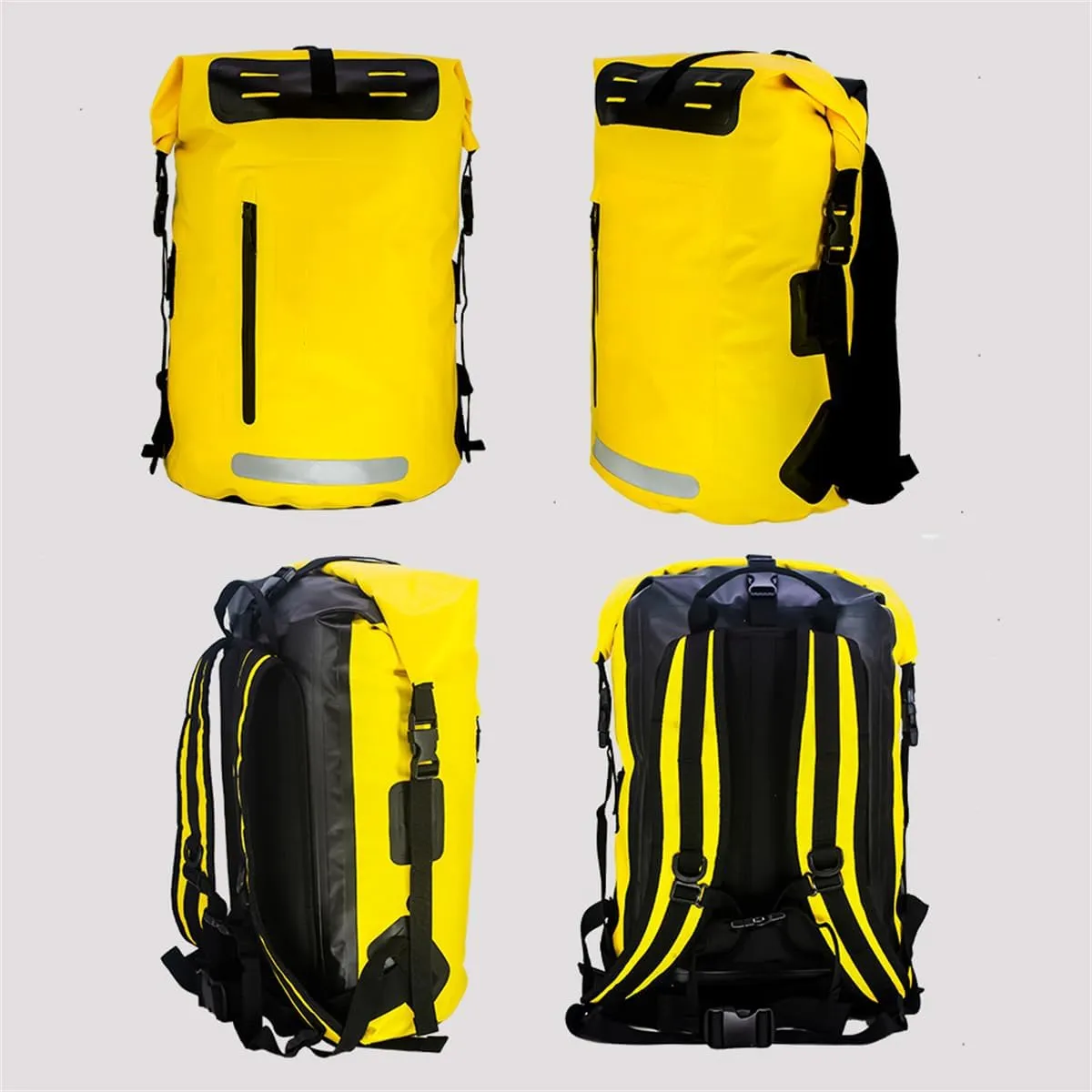 Outdoor PVC Waterproof Dry Backpack Water Floating Bag Roll Top Sack, Dry Backpack Waterproof Surfing Swimming Kayaking (Grey,55L)