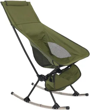Outdoor Rocking Chair Backpacking Lawn Fishing Folding Camping Chair Rocker