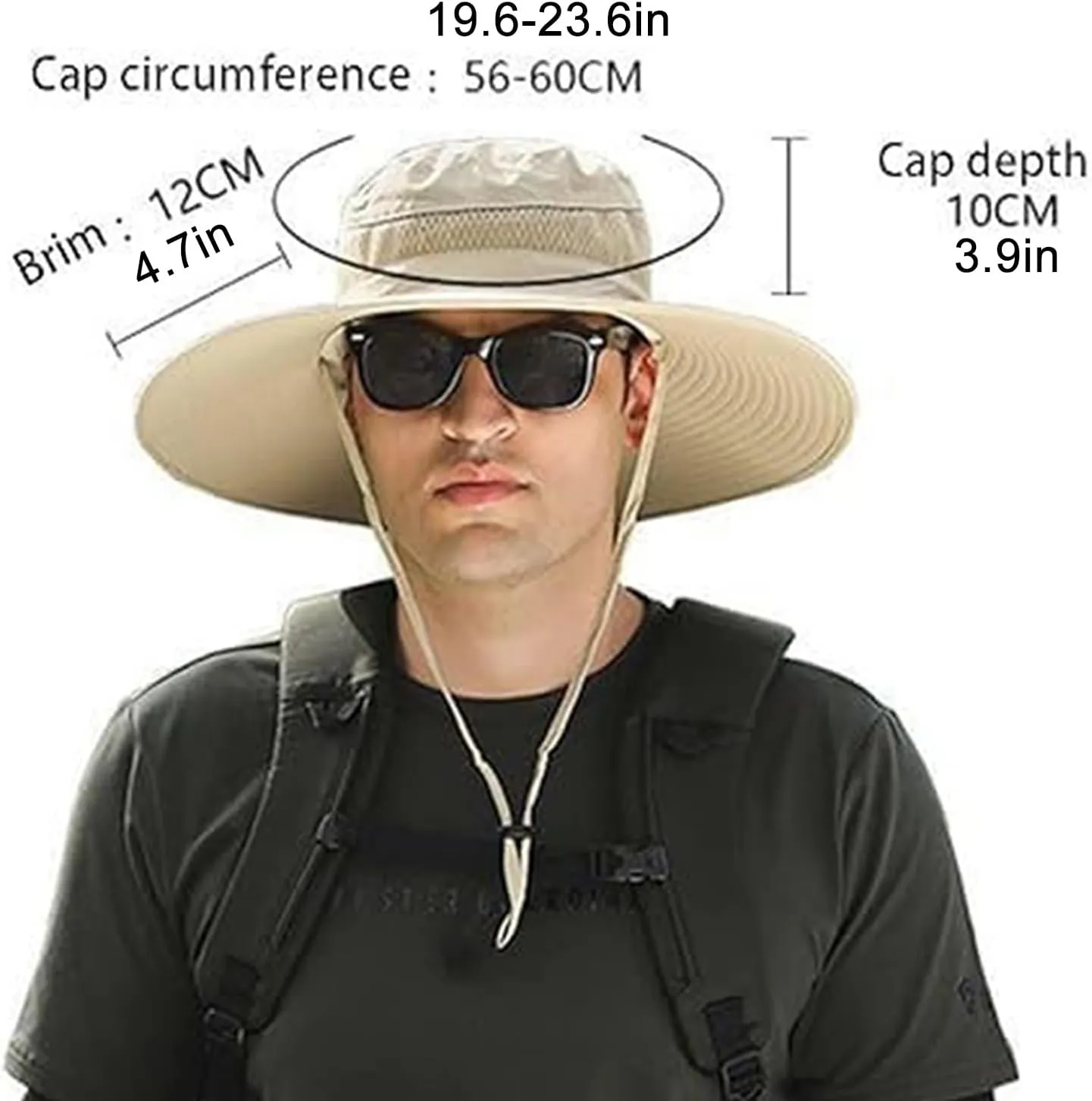 Outdoor Wide Brim Solar Fan Hat, Ultralight Beach Fishing Sun Hat 2 Fan USB Sombrero UPF 50  Con Ventilador for Men Women