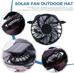 Outdoor Wide Brim Sun Hat with 2 Solar Fan Sun Bucket Hat for Men Women Bucket Fishing Beach Hat with Fan Built in