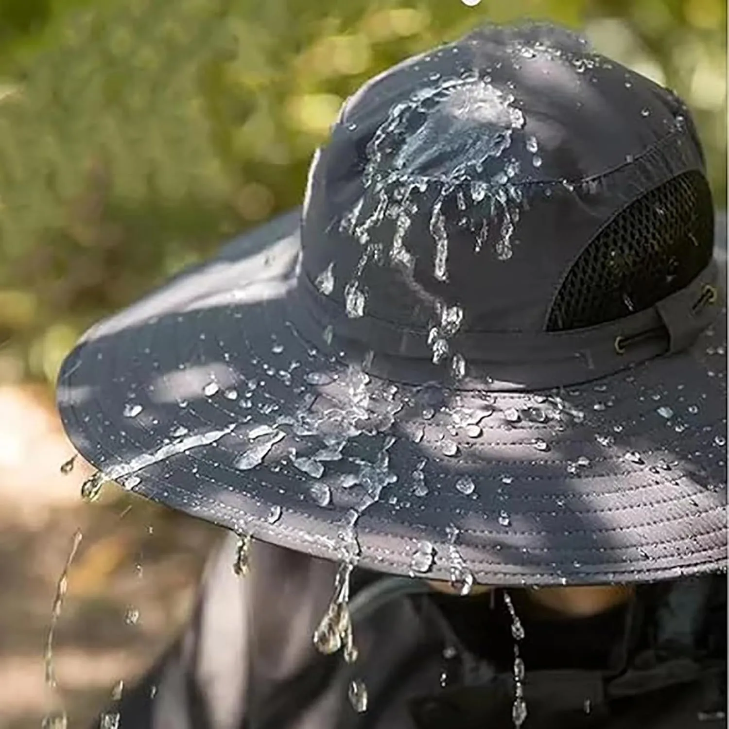 Outdoor Wide Brim Sun Hat with Solar Fan, Hat with Solar Powered Fan Hat Outdoor Fishing Hat-Solar & USB Charging
