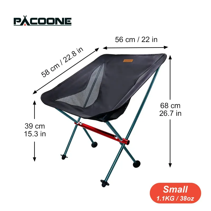 PACOONE Travel Ultralight Folding Chair Detachable Portable Moon Chair – Outdoor Camping &, Fishing