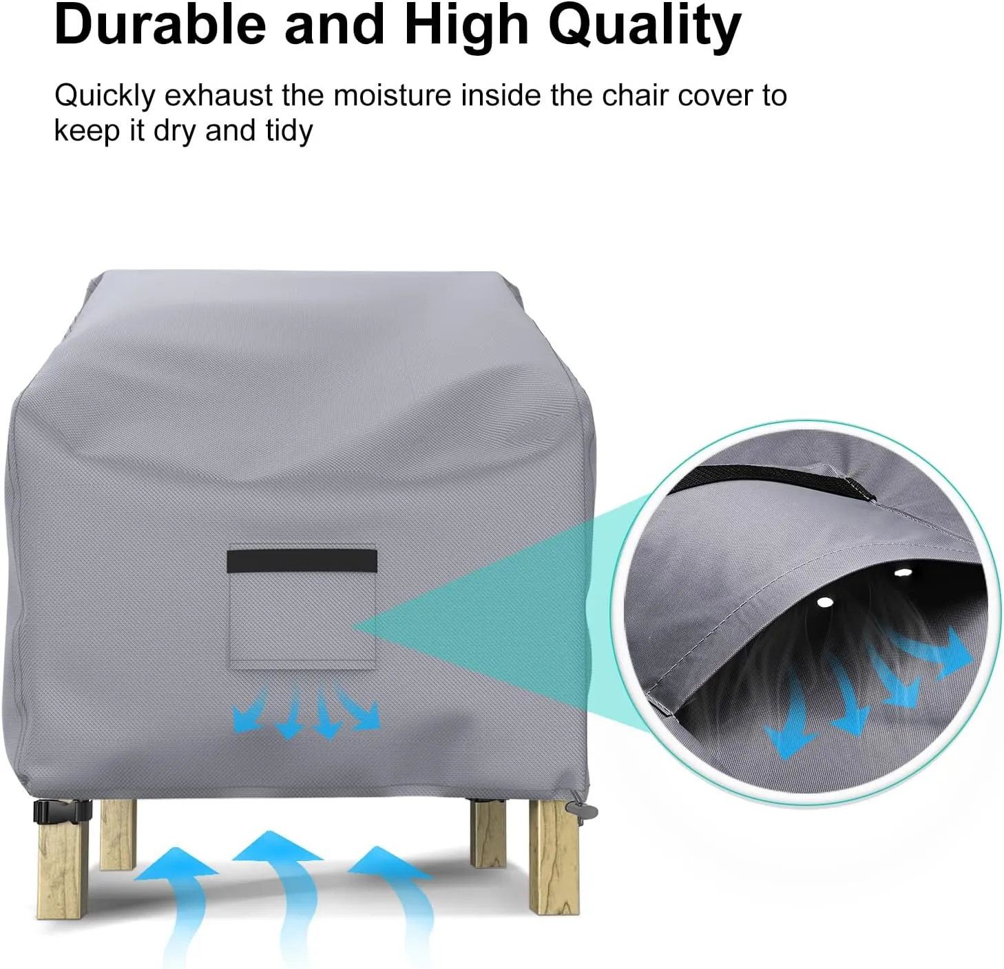 Patio Chair Covers for Outdoor Furniture - Waterproof 2 Pack, Heavy Duty, Large Covers for Lounge Lawn Deep Seat (38" W x 31" D x 29" H) - Gray