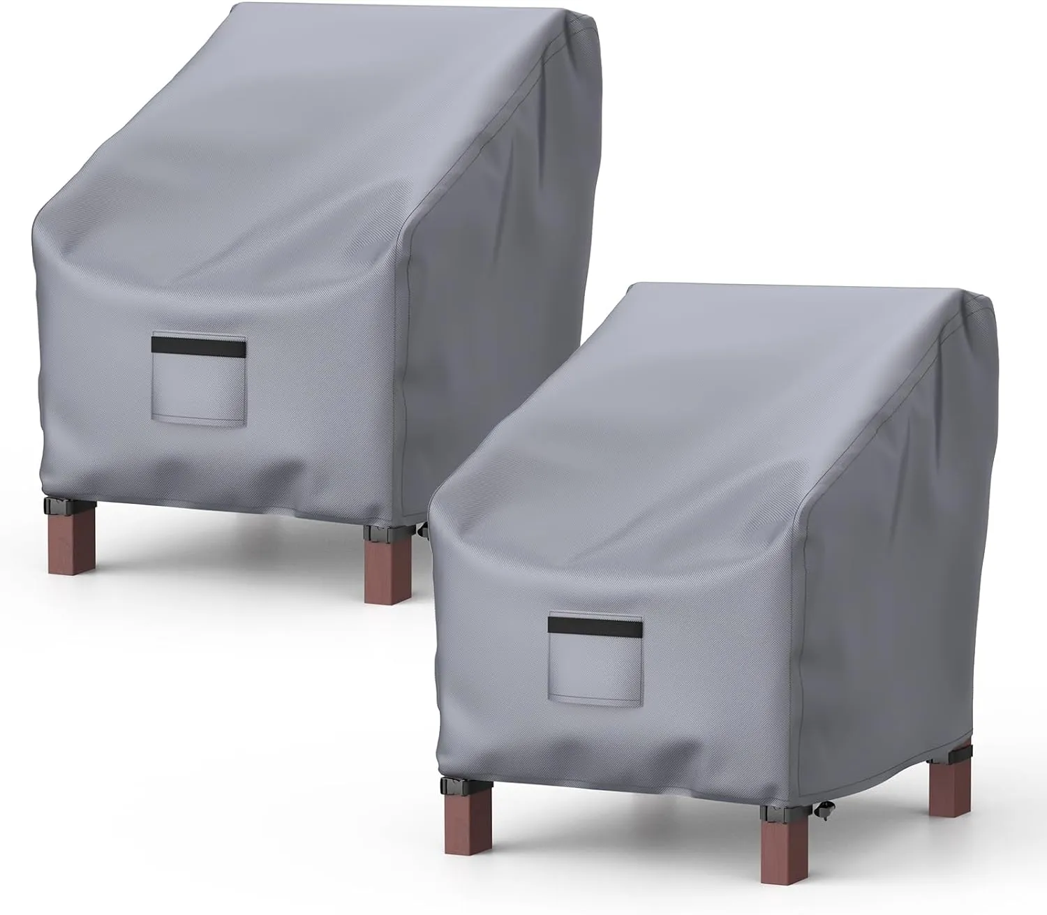 Patio Chair Covers for Outdoor Furniture - Waterproof 2 Pack, Heavy Duty, Large Covers for Lounge Lawn Deep Seat (38" W x 31" D x 29" H) - Gray
