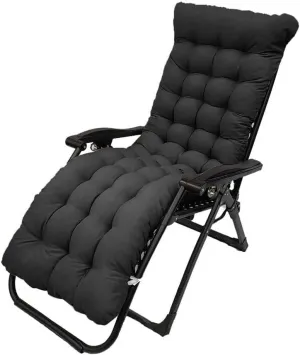 Patio Chaise Lounger Cushion,61in Lounge Chair Recliners Chair Cushions,Thicker Padded Chaise Lounger Swing Bench Cushion for Outdoor Indoor Home Office (Black)