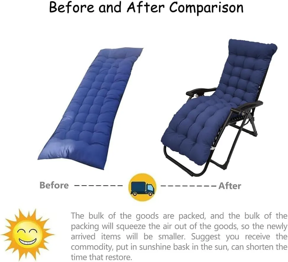 Patio Chaise Lounger Cushion,61in Lounge Chair Recliners Chair Cushions,Thicker Padded Chaise Lounger Swing Bench Cushion for Outdoor Indoor Home Office (Coffee)