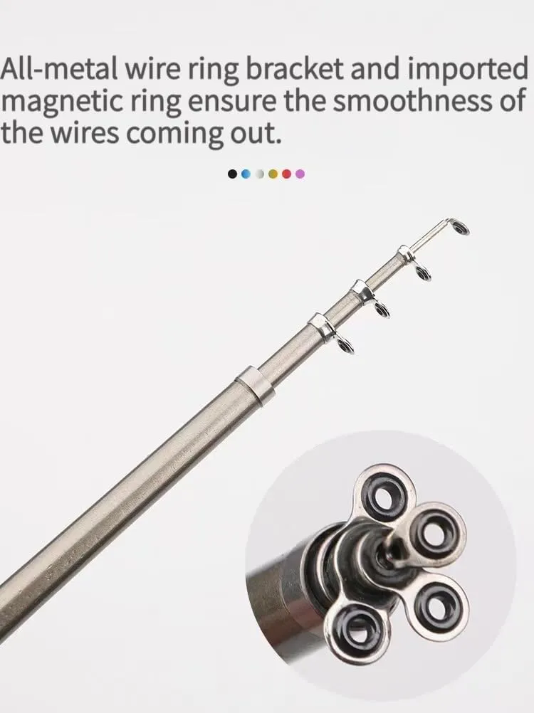 Pen Fishing Rod Reel Combo Set 5in1 Mini Pocket Portable Collapsible Fishing Pole Kit with Spinning Reel Aluminum Alloy