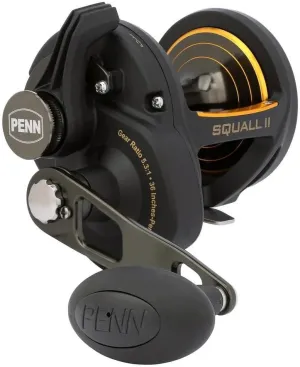 PENN Squall II Lever Drag Fishing Reel, Size 40, Graphite Body and Sideplates, Stainless Steel Main and Pinion Gears, Powerful PENN Dura-Drag