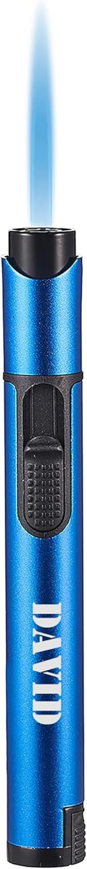 Personalized Visol Stormy Butane Torch Lighter Single Flame Refillable Gas Lighter, Built-in Punch, Detachable Holder and Poker, Fuel Window with Free Engraving (Shipped Without Butane) (Blue)