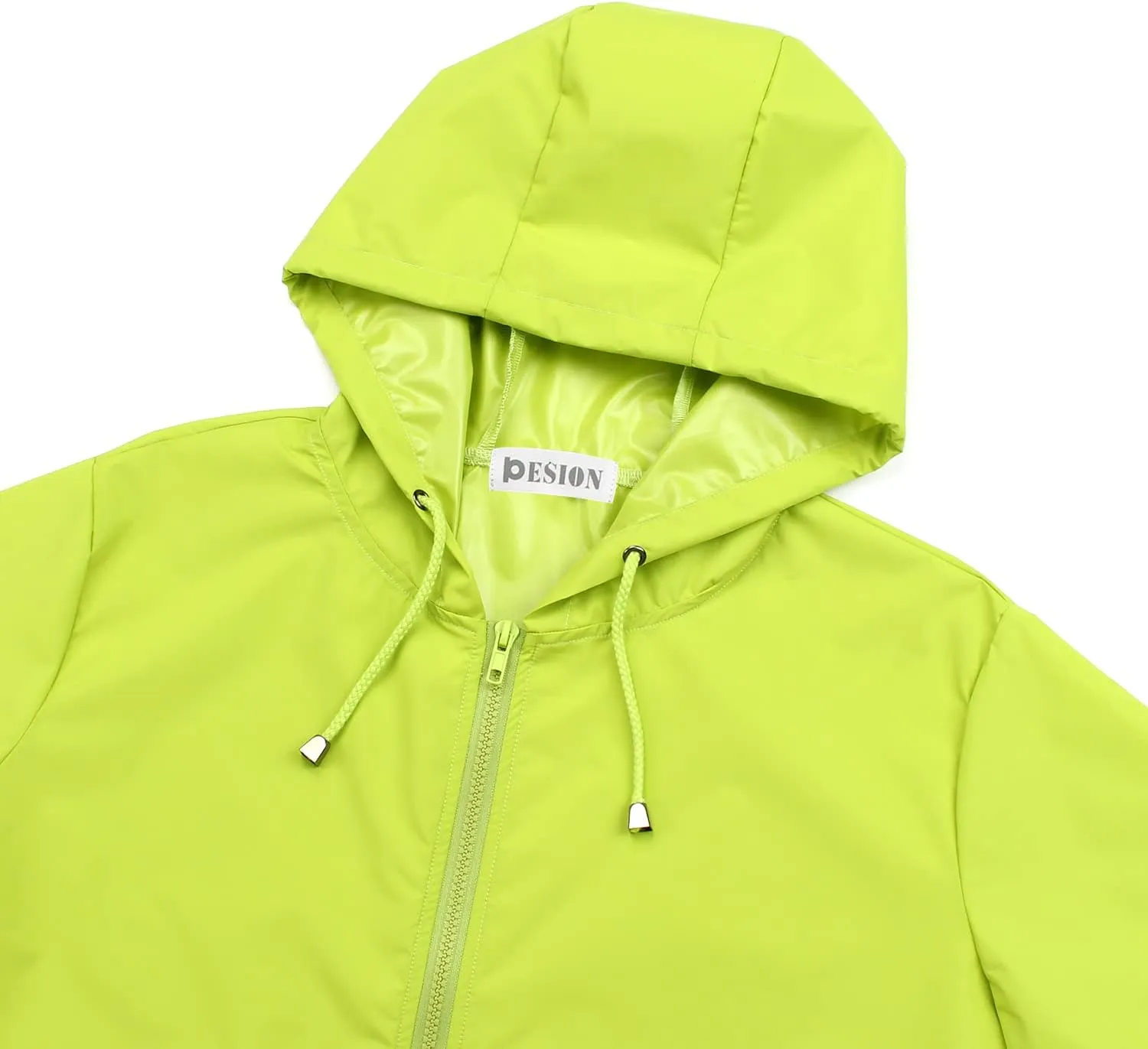 PESION Women's Waterproof Raincoat Lightweight Rain Jacket Hooded Windbreaker with Pocket for Outdoor