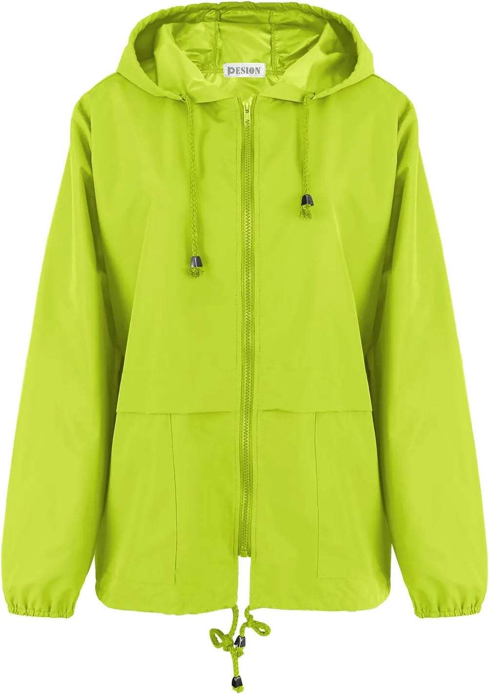 PESION Women's Waterproof Raincoat Lightweight Rain Jacket Hooded Windbreaker with Pocket for Outdoor