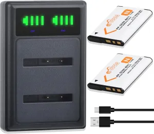 Pickle Power 2Pcs NP-BN1 Battery and LED USB Dual Charger for Sony CyberShot DSC-W800 DSC-W830 DSC-W560 DSC-W570 DSC-W330 DSC-W310 DSC-W530 DSC-TX10 DSC-TX20 DSC-TX30 and More