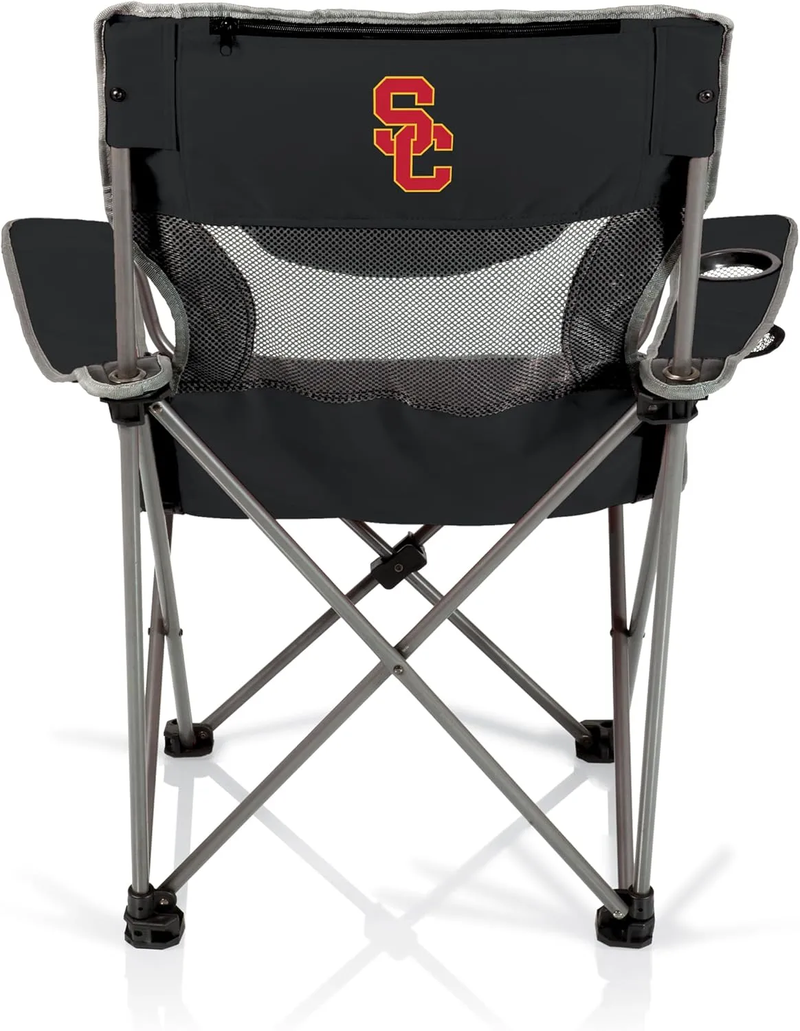 PICNIC TIME NCAA Iowa Hawkeyes Campsite Camping Chair, Picnic Chair, Outdoor Folding Chair with Carry Bag, Beach Chair, (Black with Gray Accents)