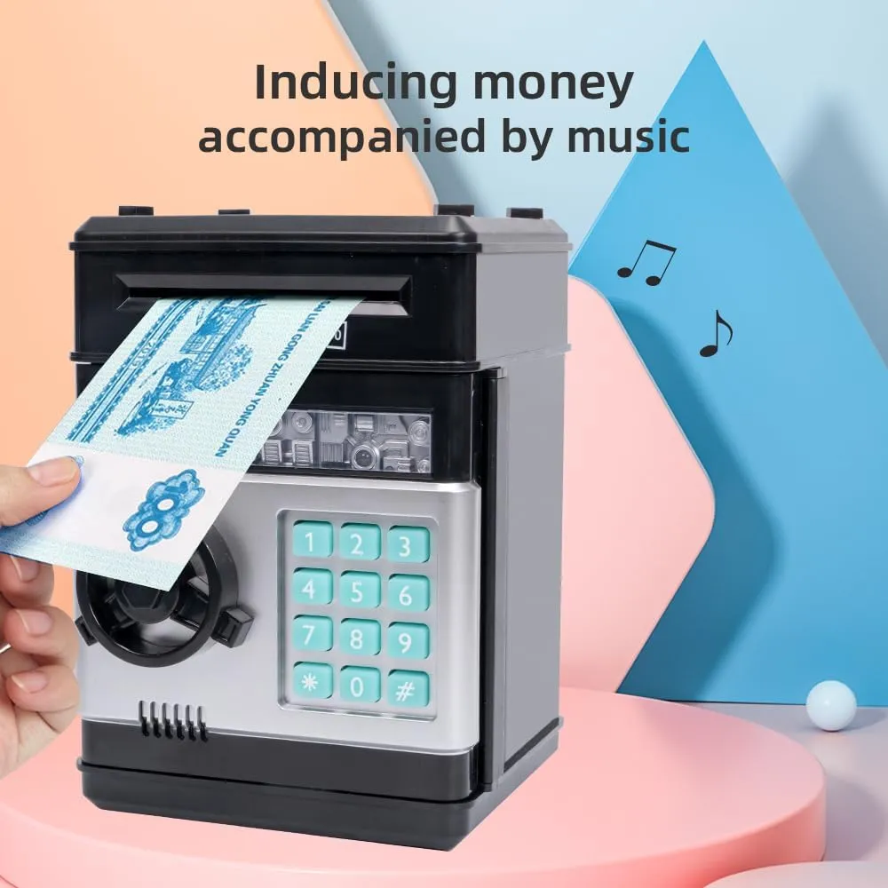 Piggy Bank for Girls Boys Electronic Peggy Bank Automatic with Password Protection Mini ATM Peggy Bank Toy Suitable for 3-14 Years Old Kids