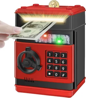Piggy Bank for Kids, Money Bank Toys for Ages 6 7 8 10 11 12 13, Electronic Cash Coin Money Saving Box， Birthday for 8 9 10 Year Old Boys Girls
