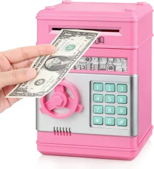 Piggy Bank, Toys for 4 5 6 7 8 9 10 Year Old Girls Boys, Christmas Birthday Gifts for 3  Year Old Kids, Electronic Money Coin Banks with Password Protection for Kids Age 4-8