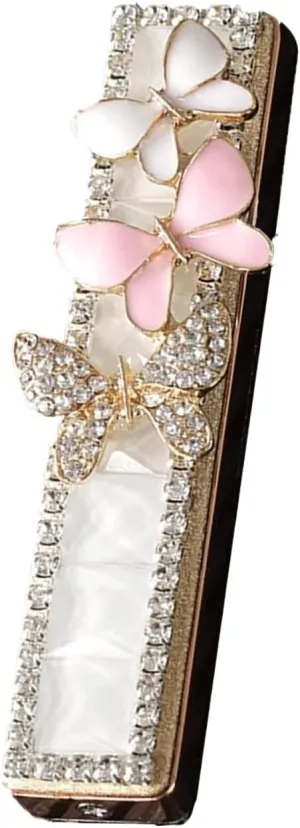 Pink Electric Lighter Plasma lighters USB Rechargeable, Windproof flameless Lighter (Color : White Butterfly)