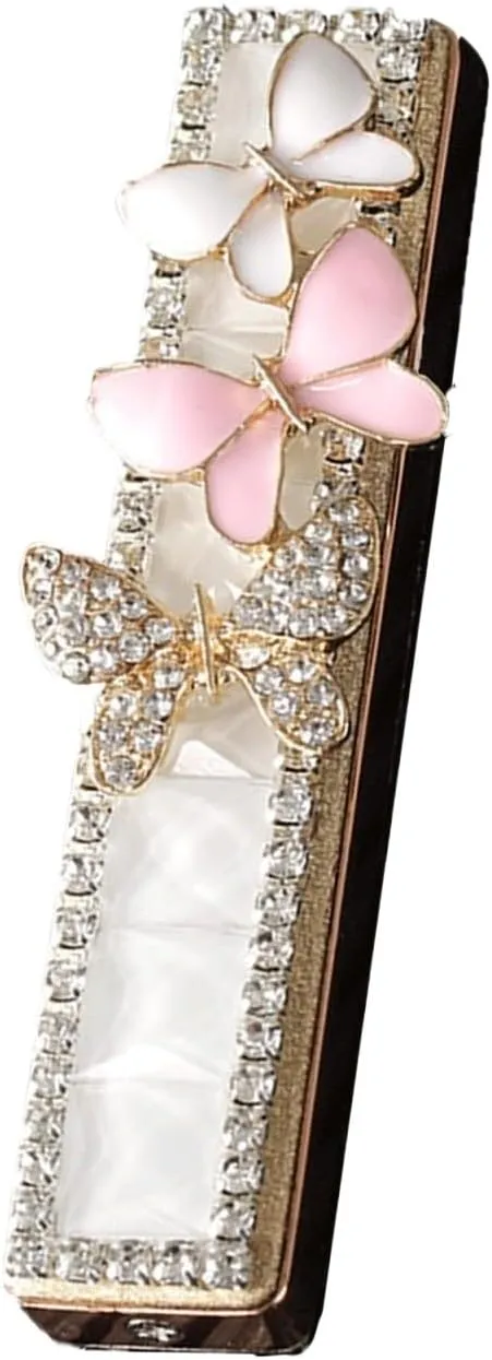 Pink Electric Lighter Plasma lighters USB Rechargeable, Windproof flameless Lighter (Color : White Butterfly)
