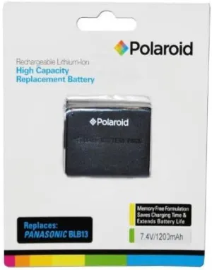 Polaroid High Capacity Panasonic BLB13 Rechargeable Lithium Replacement Battery (Compatible With: DMC-G10, GH1, G2, G1, L10)