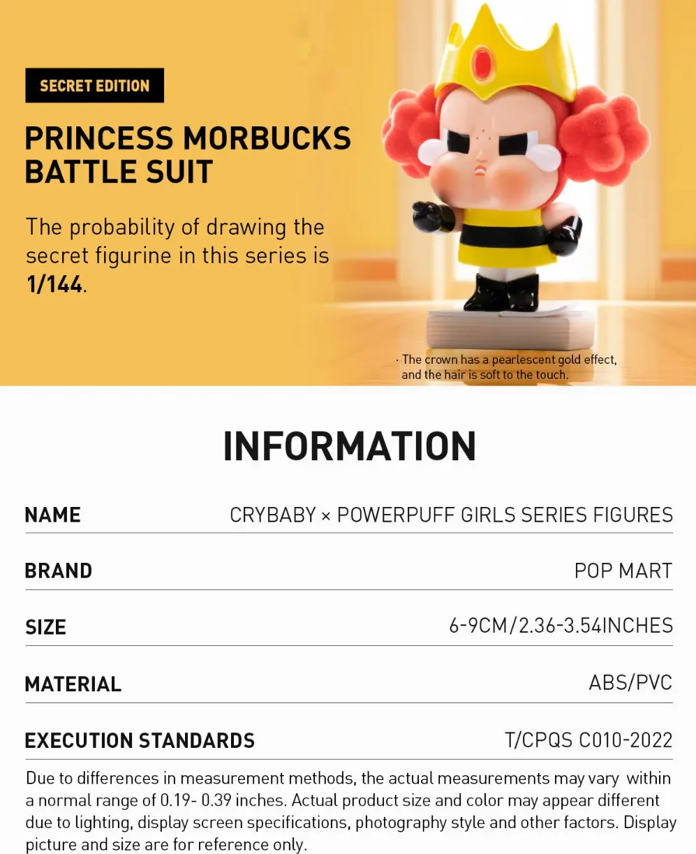 POP MART CRYBABY × Powerpuff Girls Series Figure Blind Box